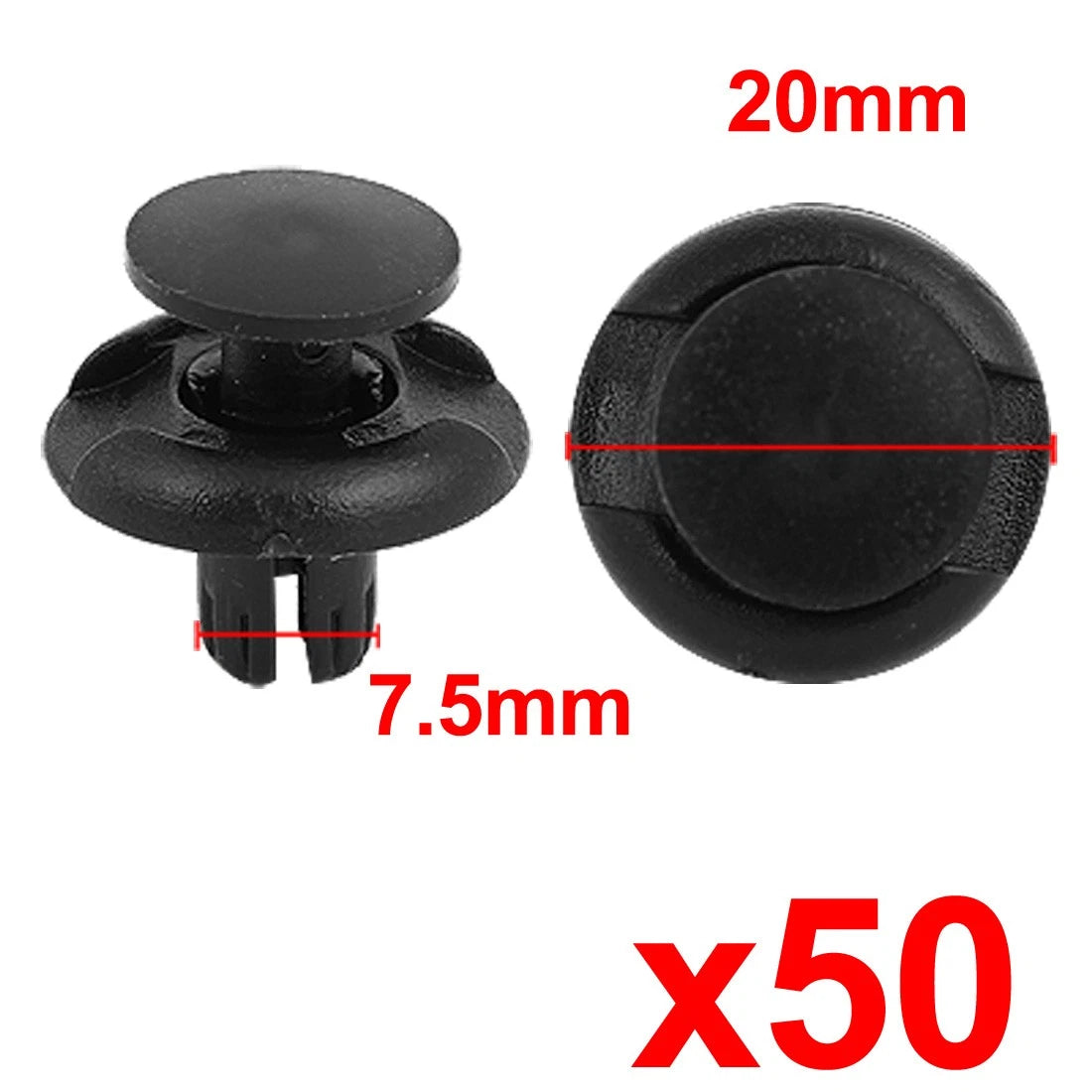 50 Pcs Push-Type Retainer Clips 91501-S04-003 for Honda Acura 