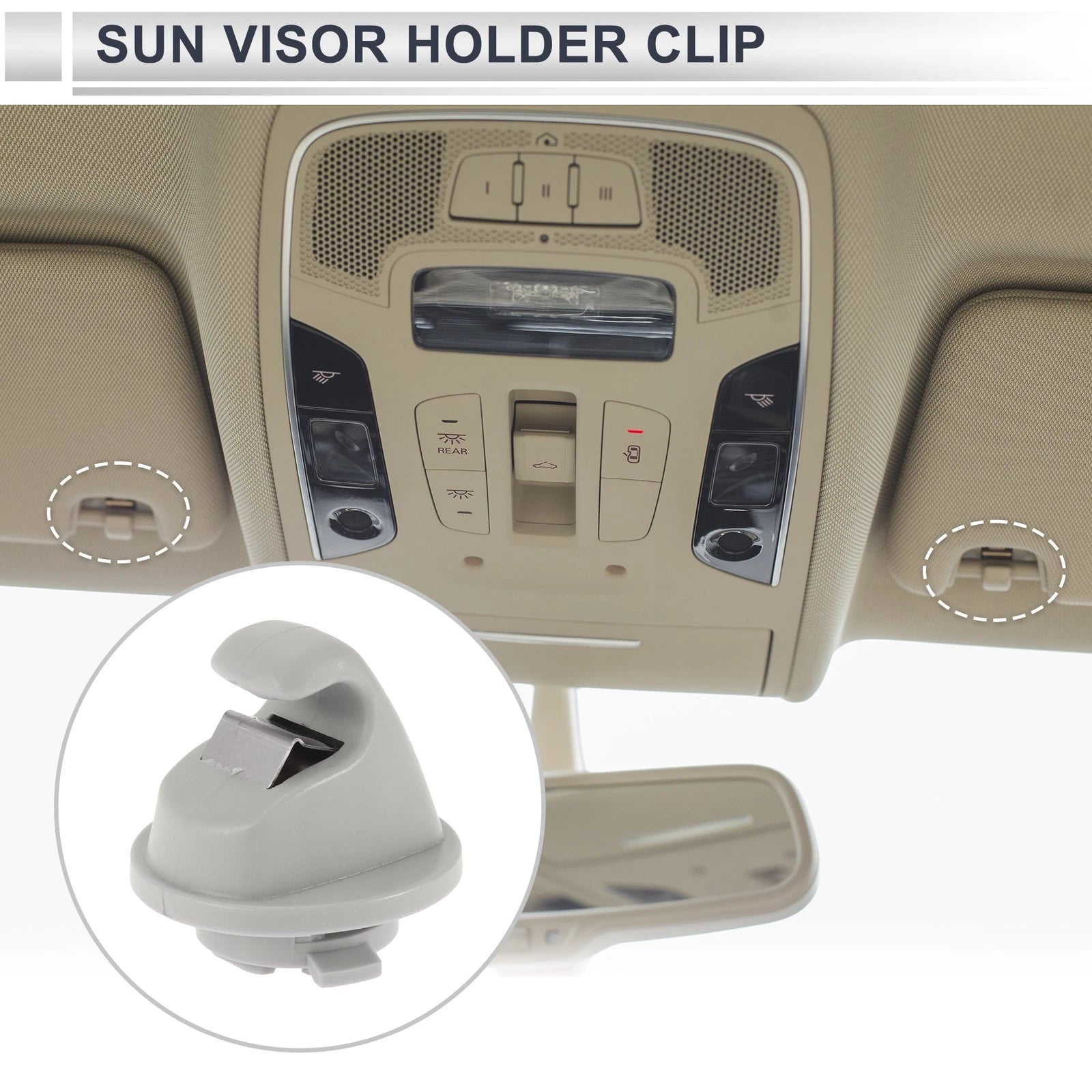 Sun Visor Holder Clip for Volkswagen GTI Jetta Tiguan (2015–2021) No. 5G0857561B Gray