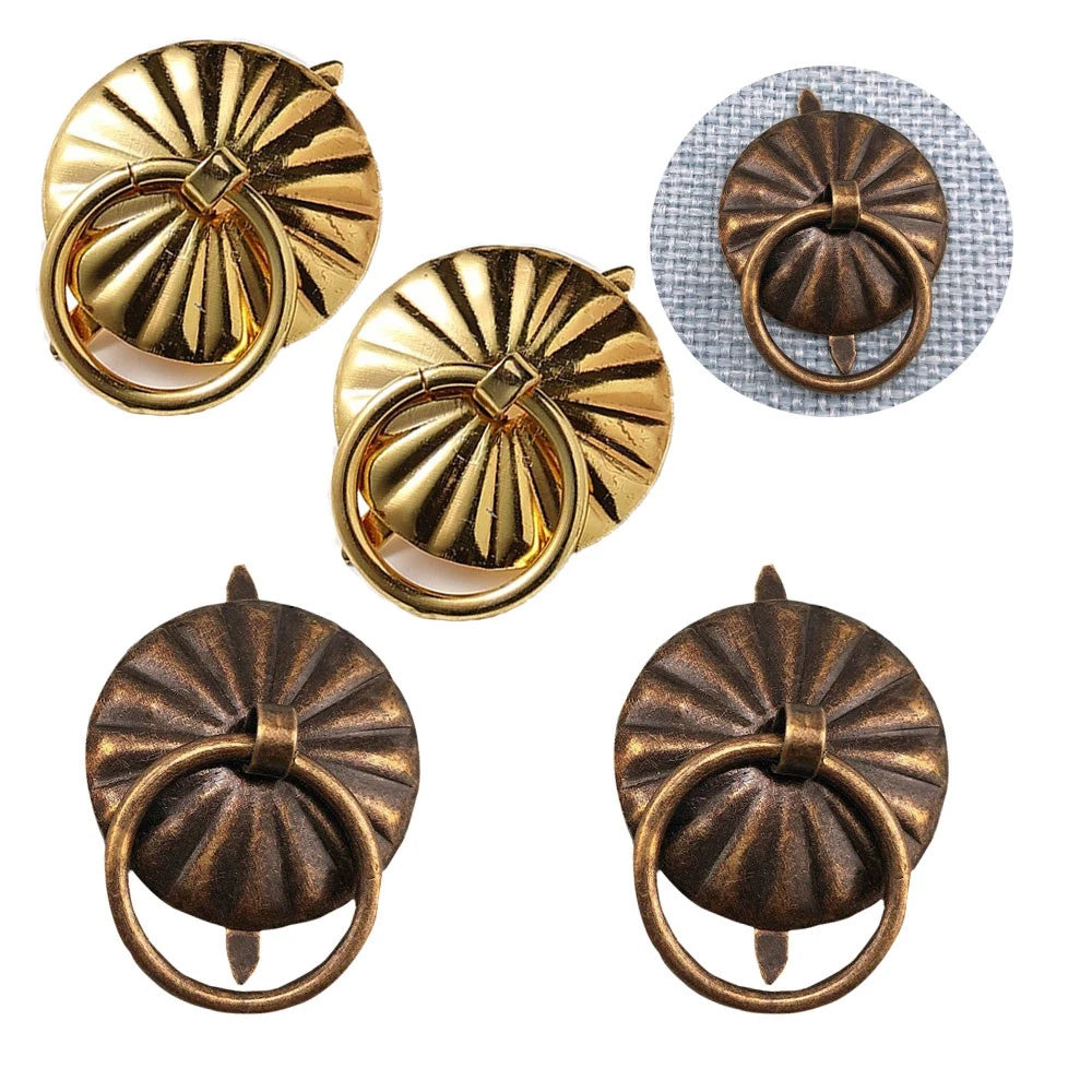 12Pcs 25mm Antique Door Ring Pull Handle for Jewelry Box Dresser Cabinet