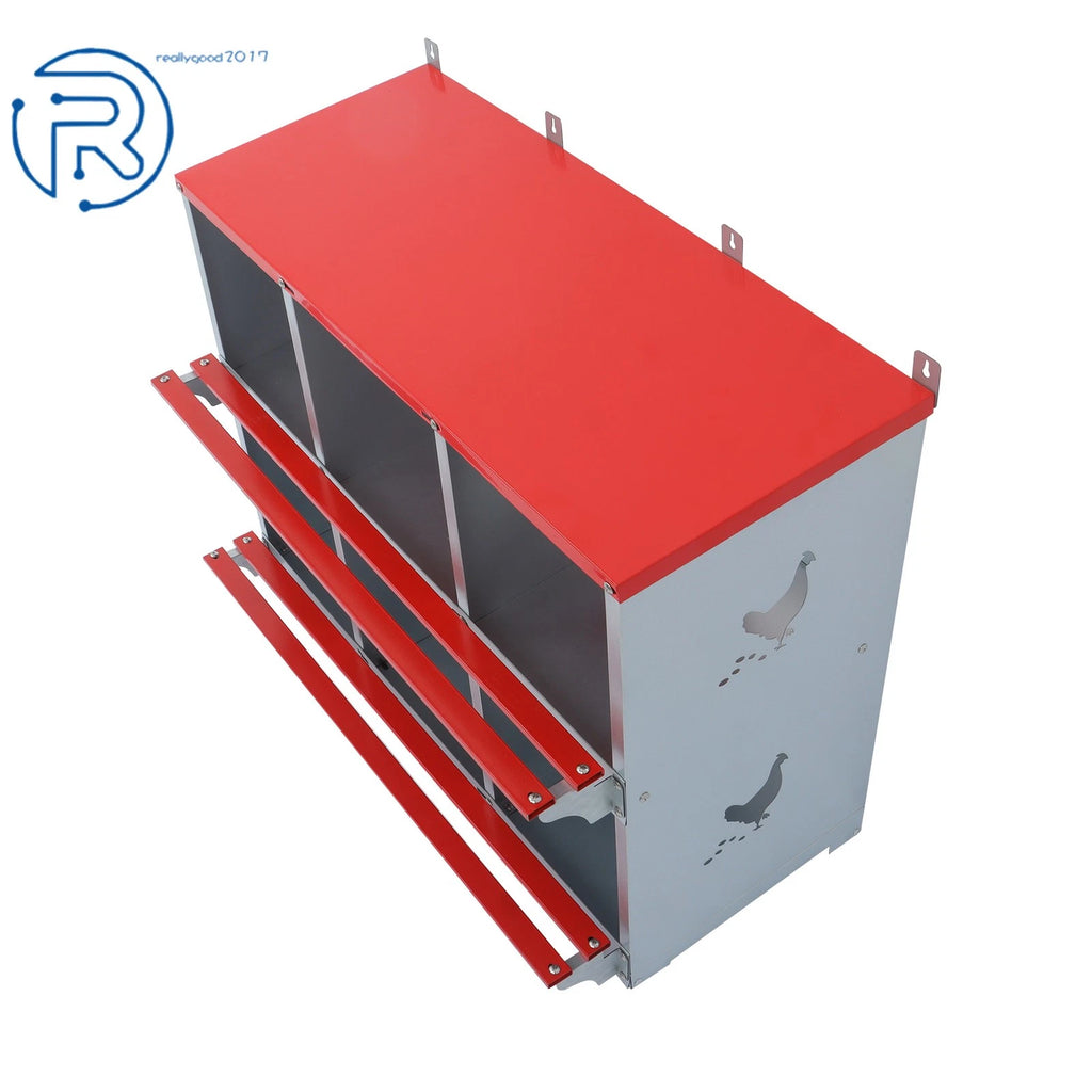 6 Compartment Metal Nest Box for Poultry (Galvanized Steel)