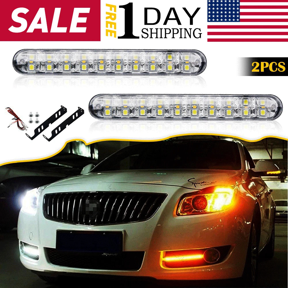 2X LED Daytime Running Lights for Car (Universal Fit)
