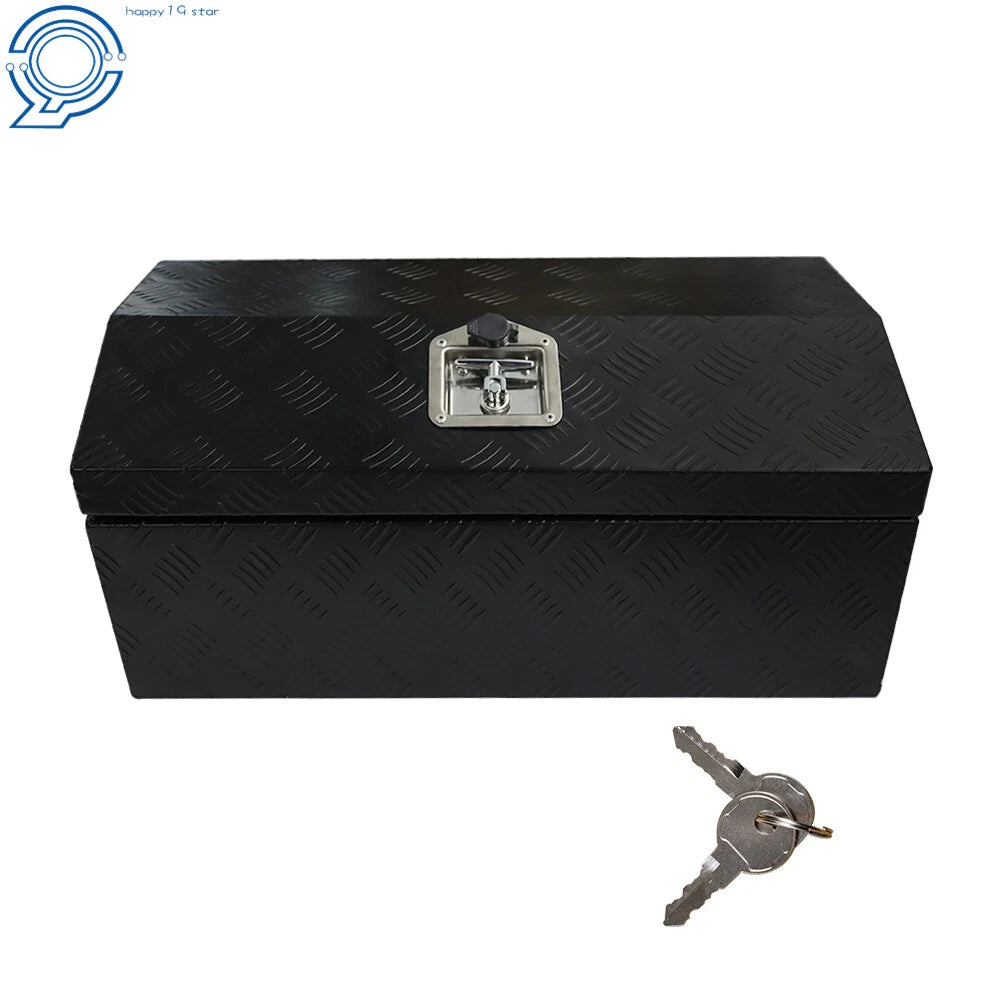 30in Black Aluminum Tool Box for Pickup Trailer