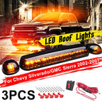 Set of 4 Amber LED Cab Roof Running Lights for Chevy Silverado GMC Sierra (2002–2007)