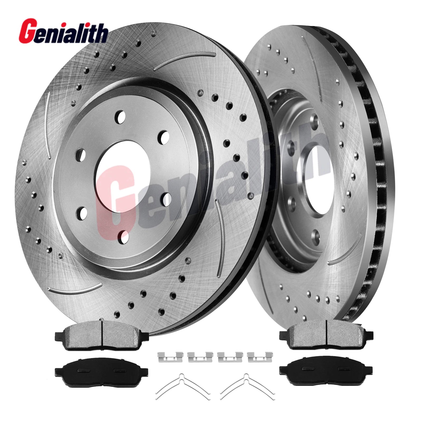 Set of 4 Front Drilled Rotors Brake Pads Kit for Ford F-150 Lincoln Mark TL (2004–2008)