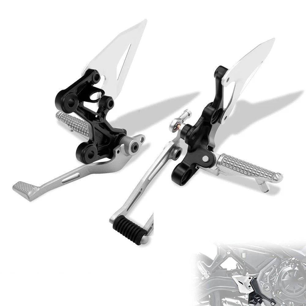 Chrome Front Driver Footrests Bracket Kit for Kawasaki Ninja 500/Z500 (2024–2025)