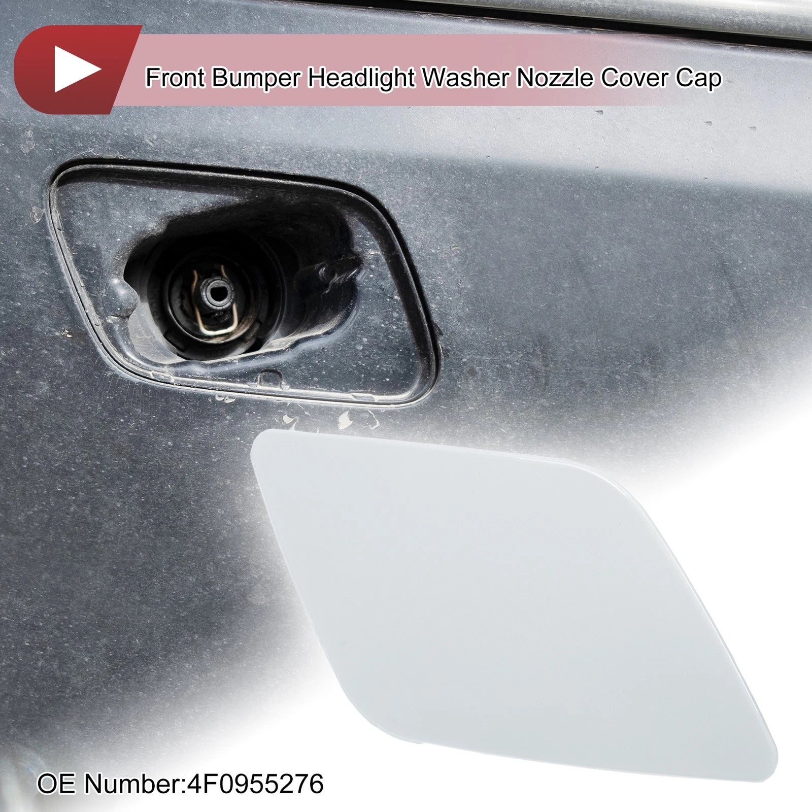 Washer Nozzle Cover Cap for Audi A6 (2005–2008) No. 4F0955276 White