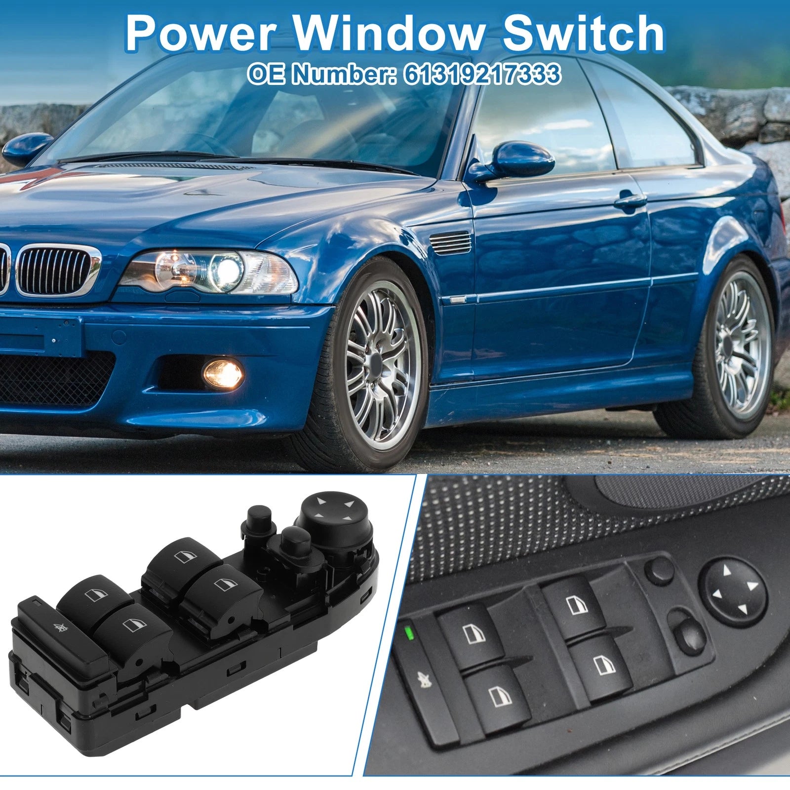 Power Window Switch for BMW 325i (2006) No. 61319217333