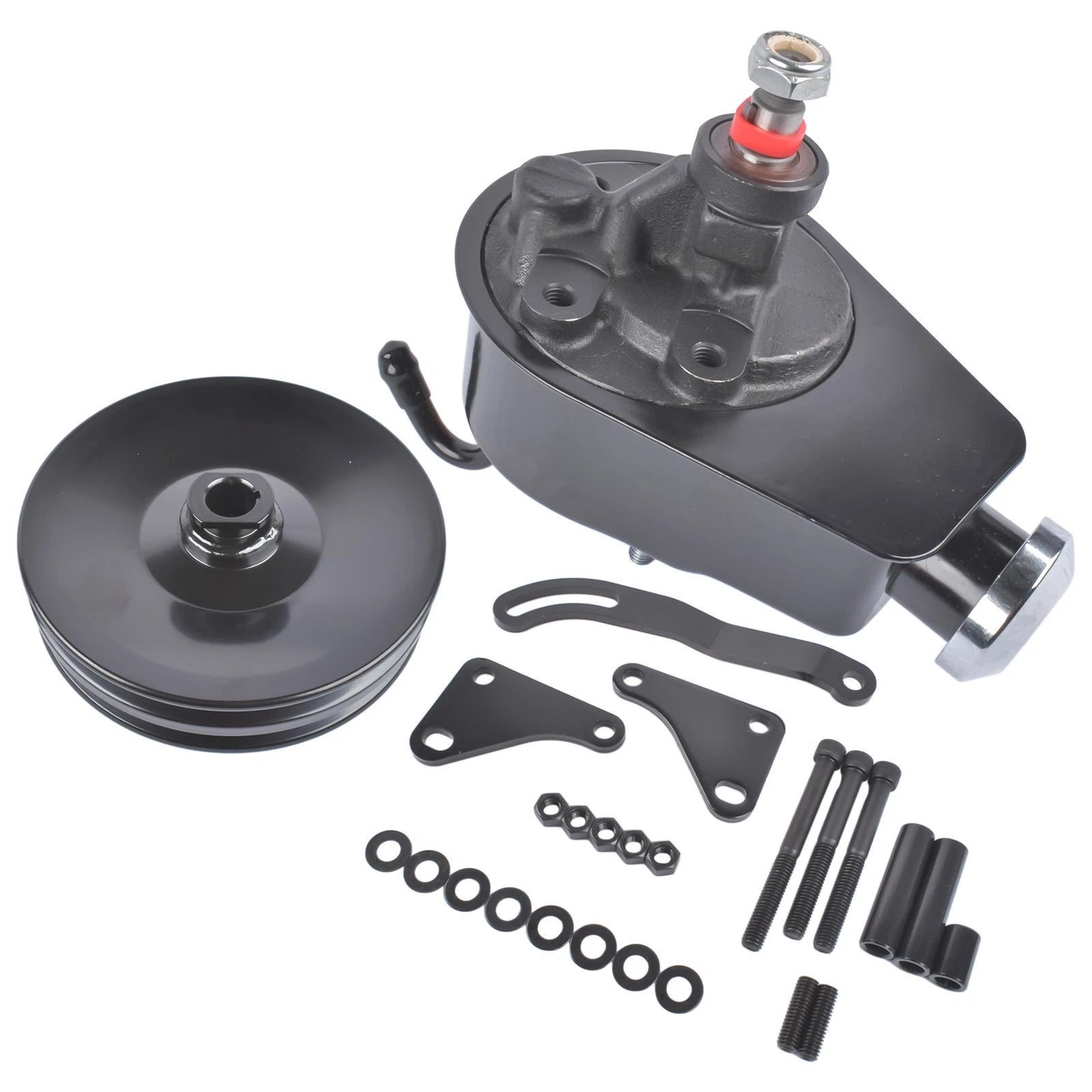 Saginaw Power Steering Pump with Double Groove Pulley & Bracket Kit for SBC Chevrolet (1969–1995)