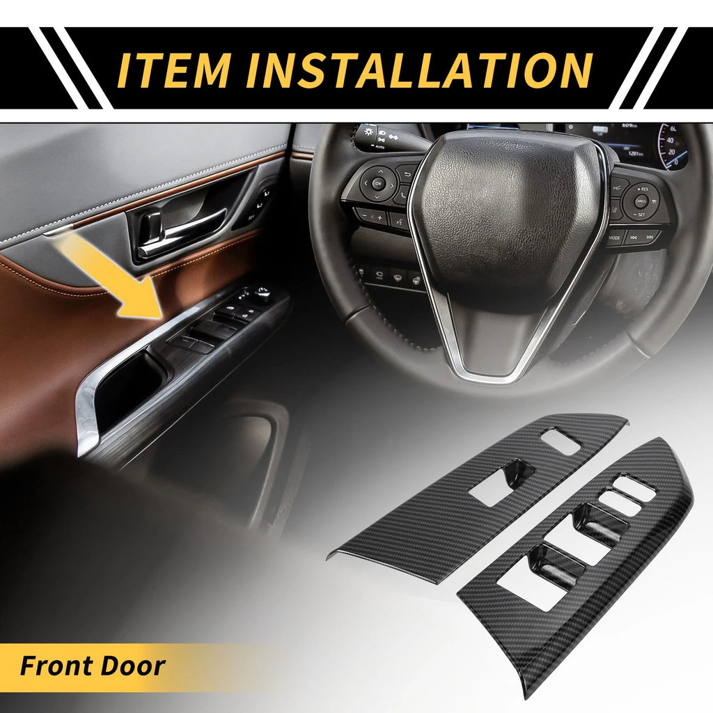 Set of 1 Carbon Fiber Front Door Window Switch Panel for Toyota Tundra (2014–2021)