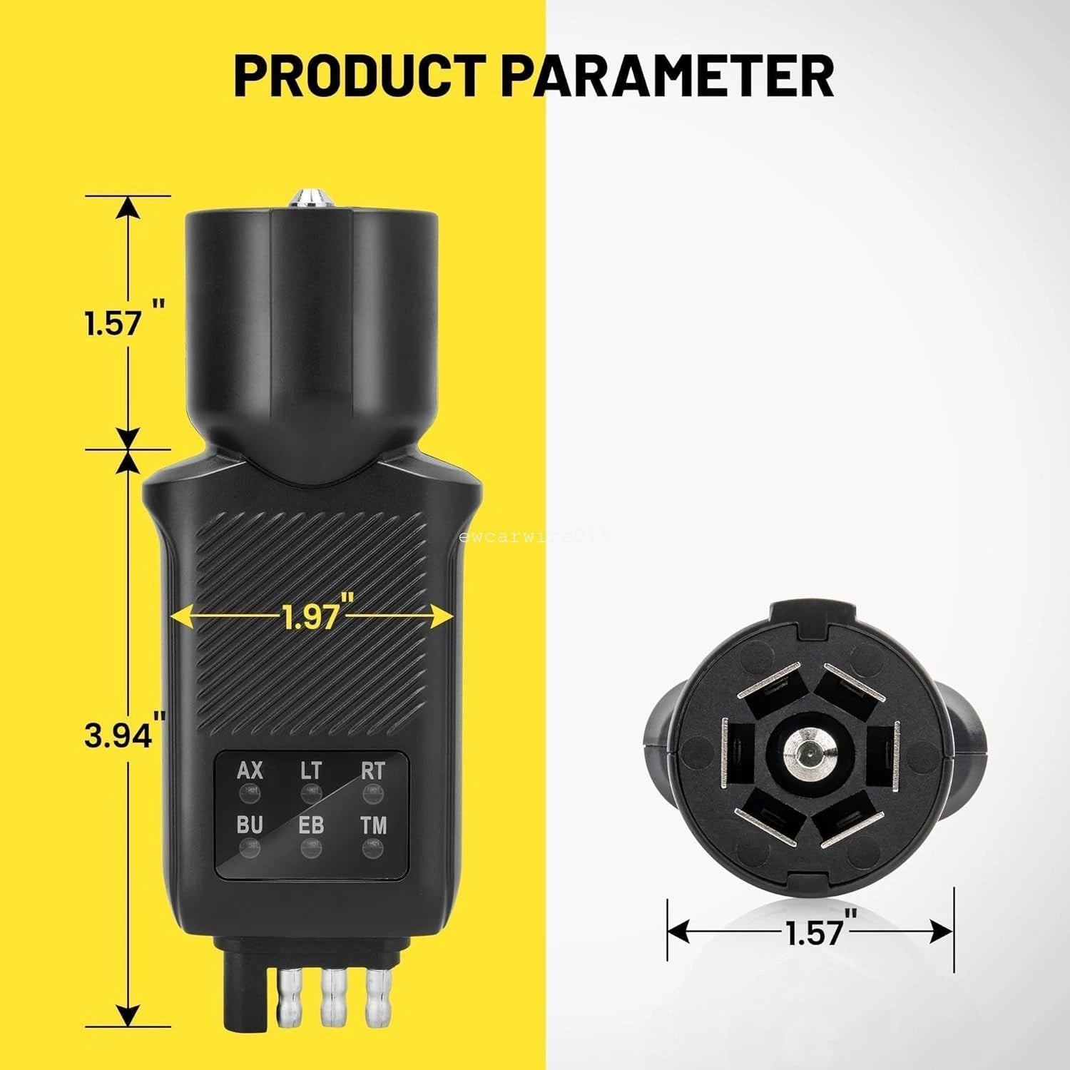 2-in-1 Trailer Plug Tester for RV Trucks (4 Pin Flat & 7 Pin)