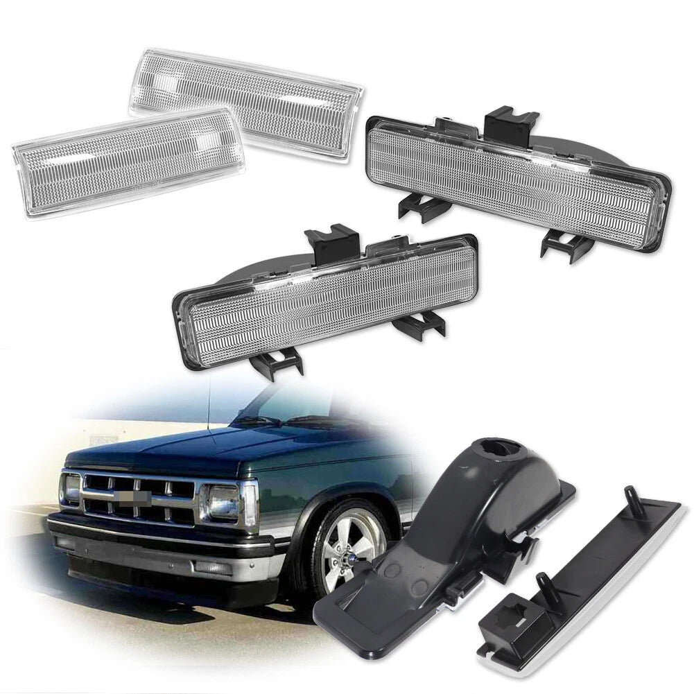 Set of 4 Clear Corner Signal Lights for Chevy S10/S10 Blazer