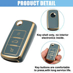 Silicone Key Fob Case Cover for Volkswagen Tiguan (2010–2017) - Blue