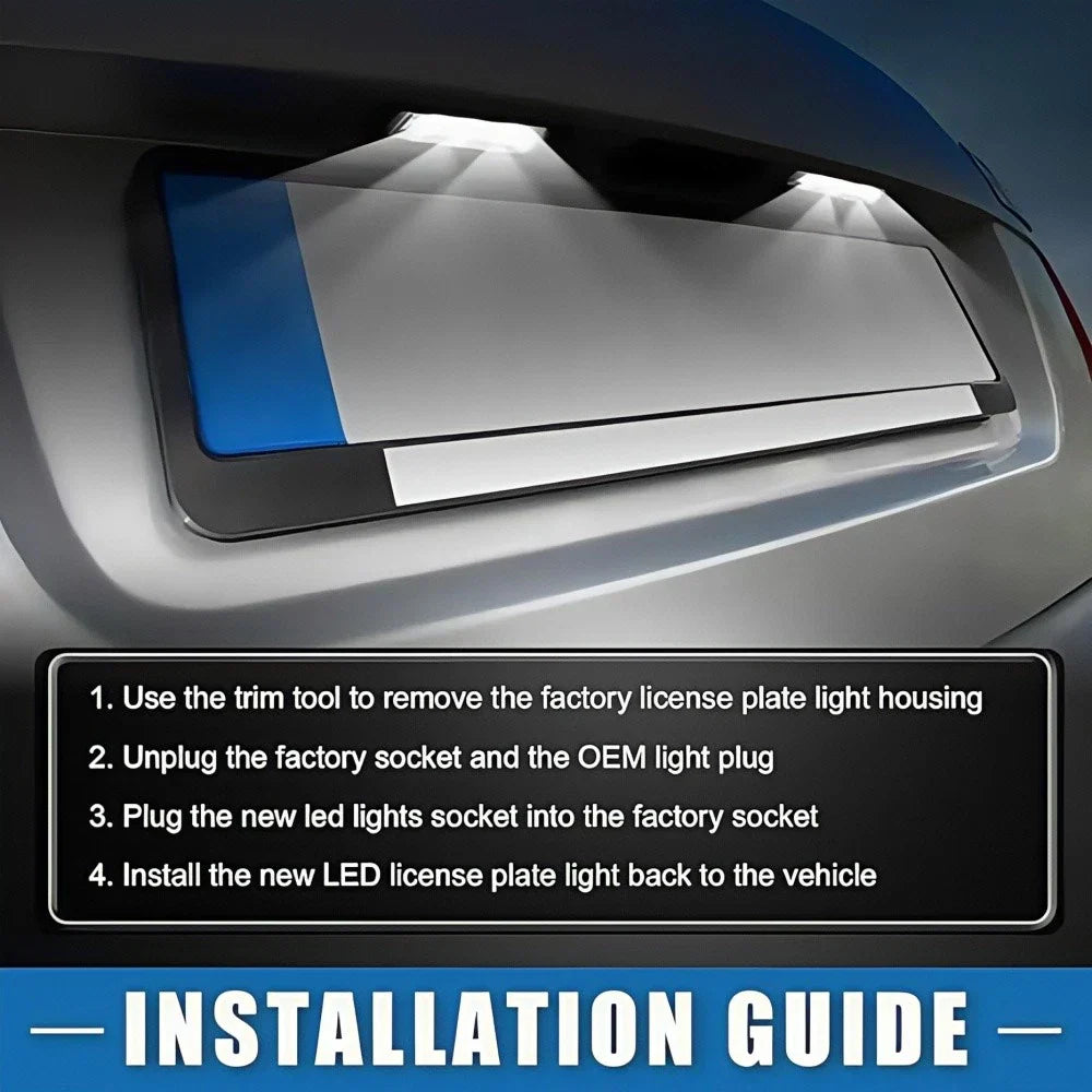 White LED License Plate Lights for Ford Edge, Escape, Mercury Mariner
