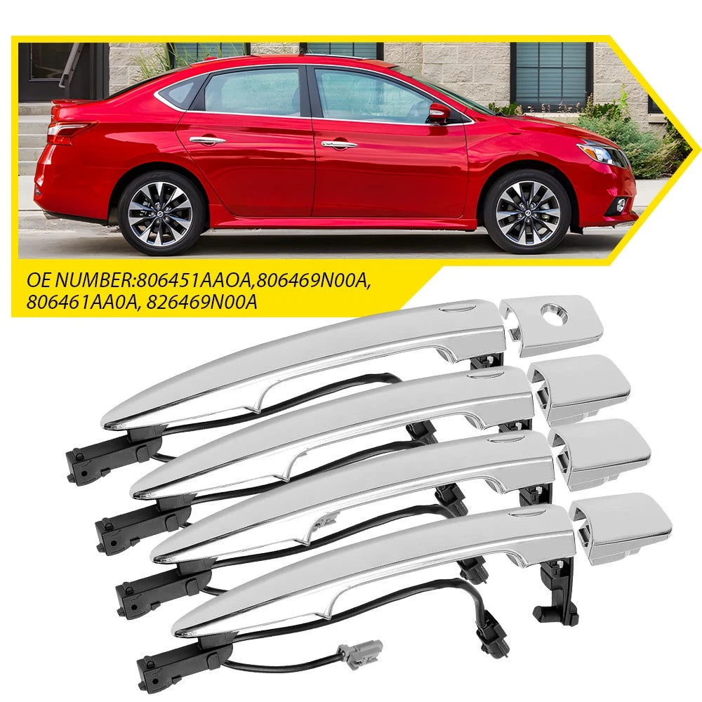 4x Door Handle Outside Front + Rear for Nissan Leaf (2011–2014)