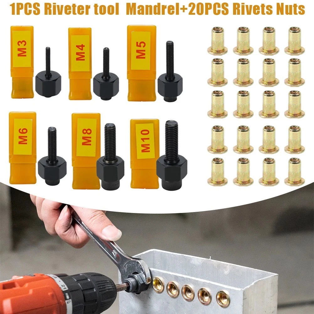 21PCS Nut Head Hand Rivet for Industrial Equipment