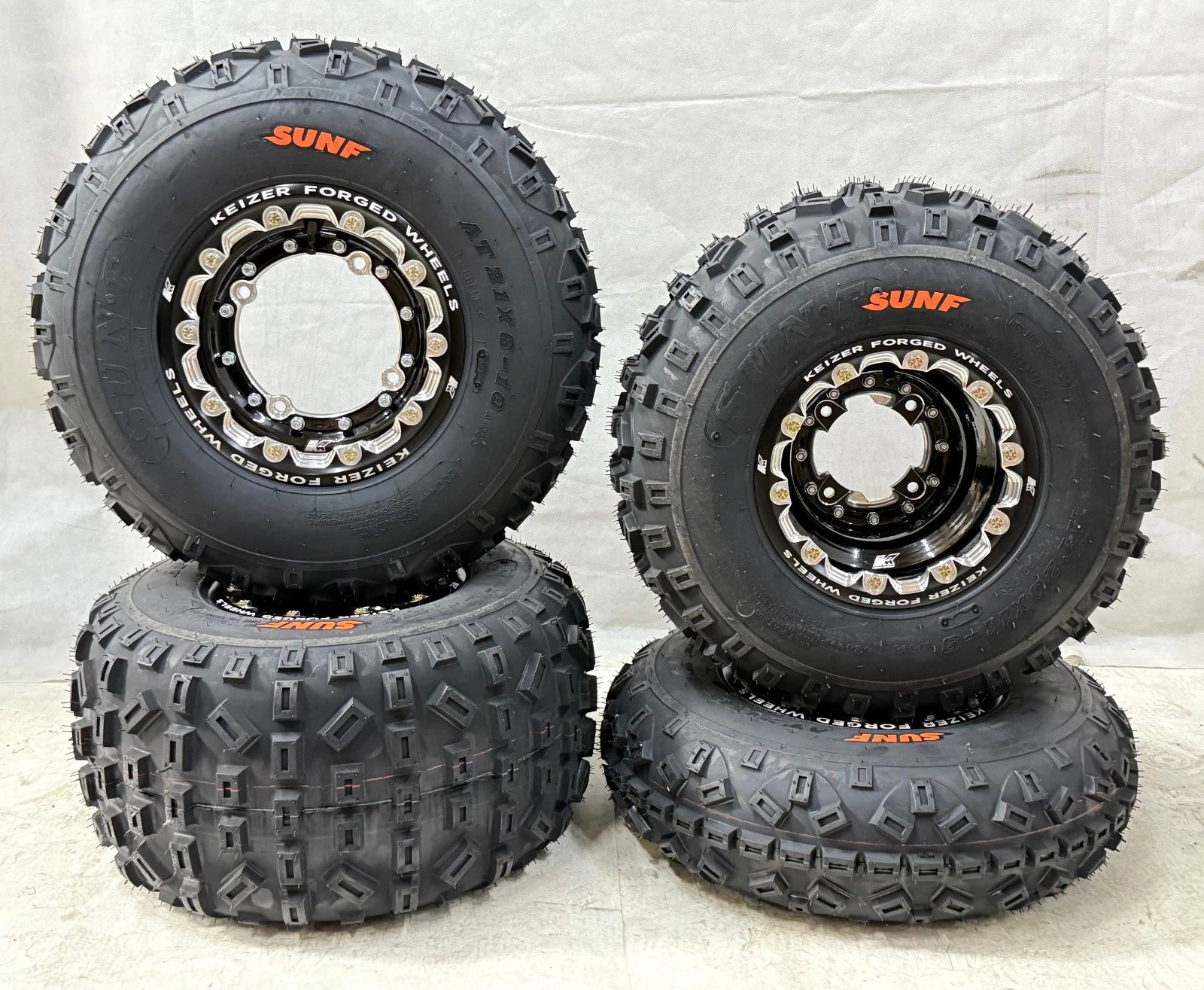 Keizer Dual Beadlock Rims & Sunf A035 Tires for Yamaha Banshee/Raptor/YFZ 450