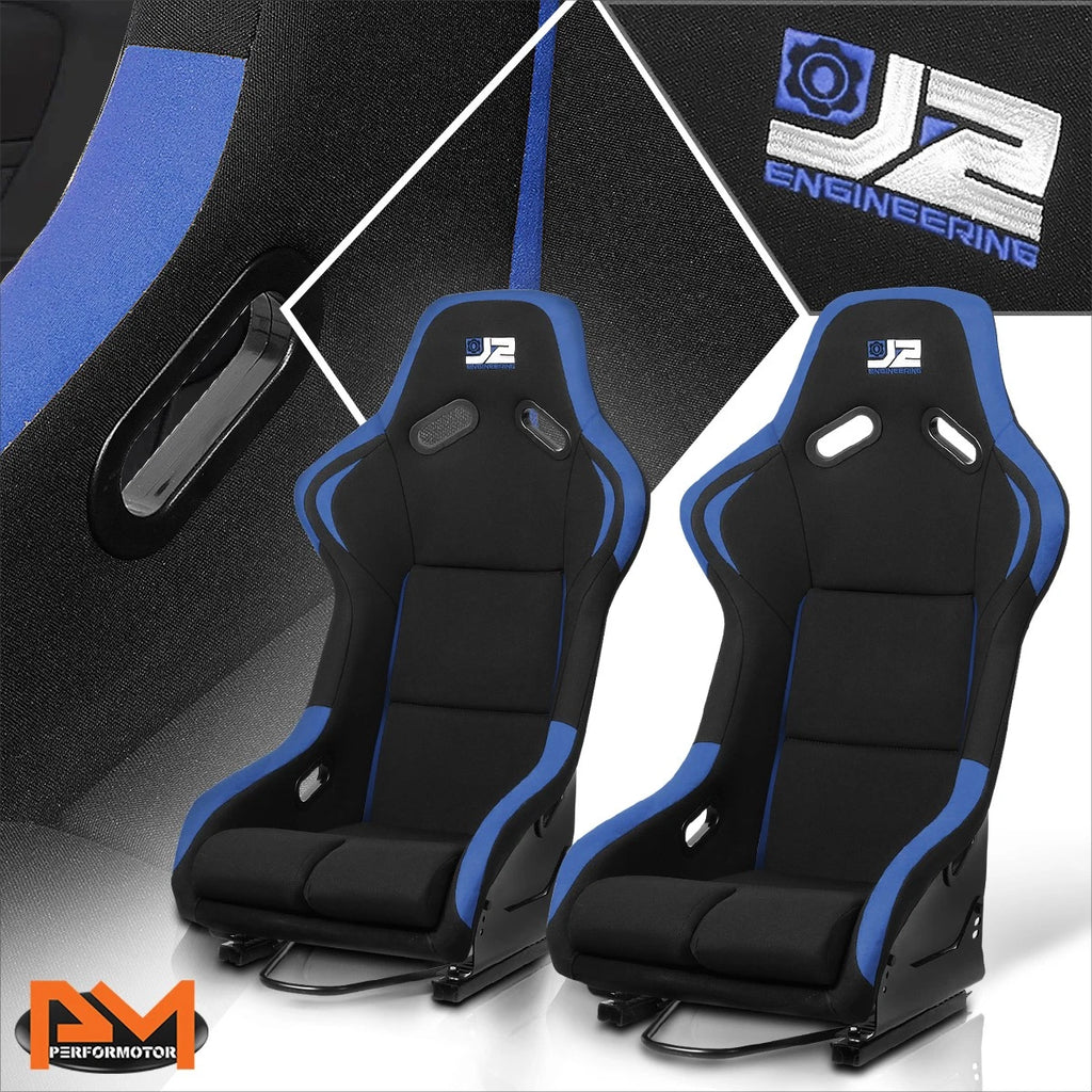 J2 Engineering Fixed Position Bucket Racing Seat w/Sliders for Universal (2010–2023)
