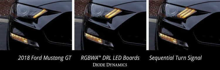 Pair LED DRL Board for Ford Mustang (2018–2020) Multi Color Bluetooth