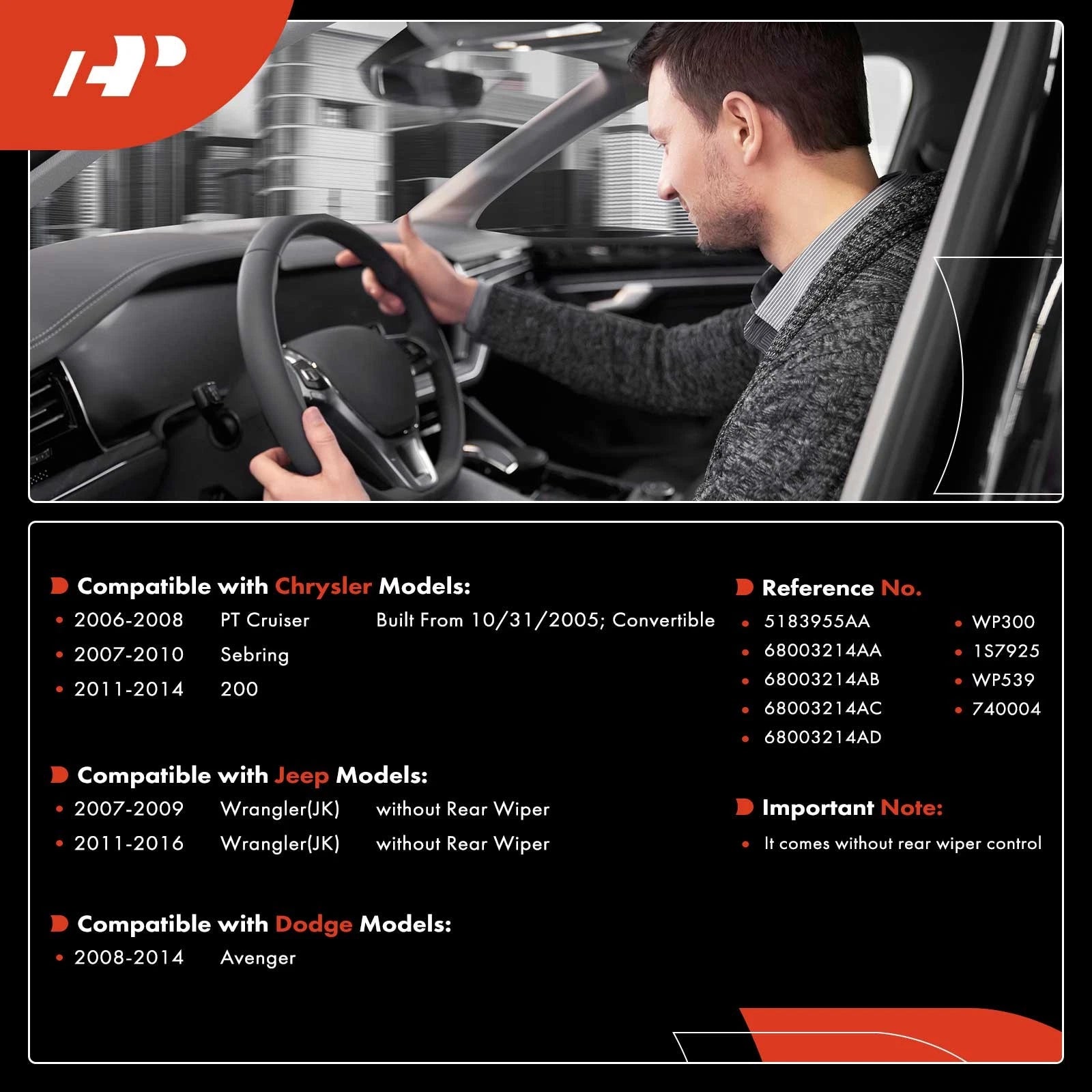 Windshield Wiper Switch for Jeep Wrangler (2007-2016)