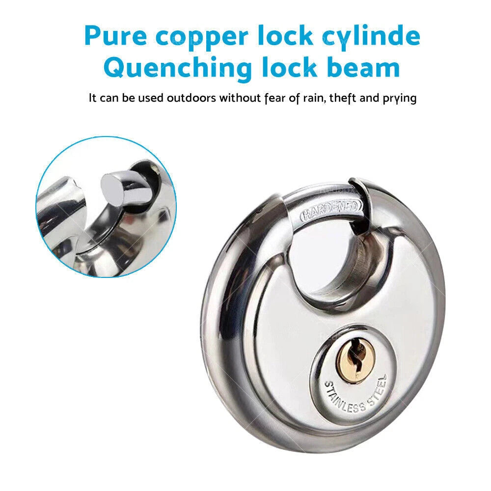 Stainless Steel Discus Padlock for Shed Garage Fence (40D)