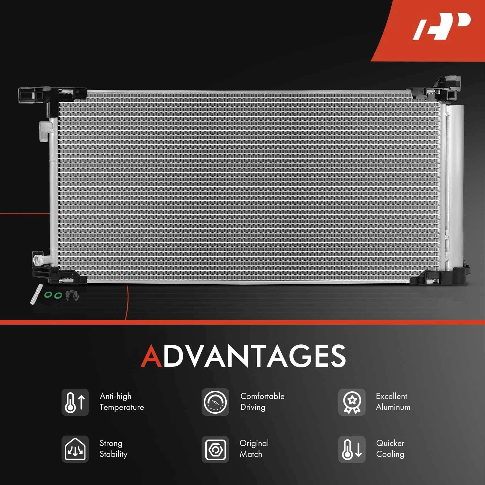 A/C Condenser with Receiver Drier & Bracket for Toyota Prius 2023-2024