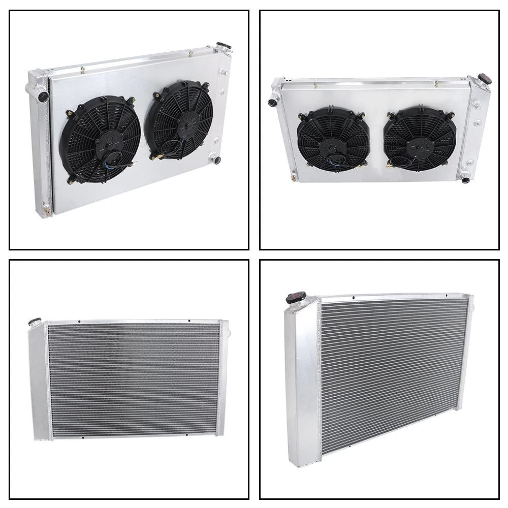 4 Row Aluminum Radiator with Shroud Fan for Chevrolet GMC (1981–1991)