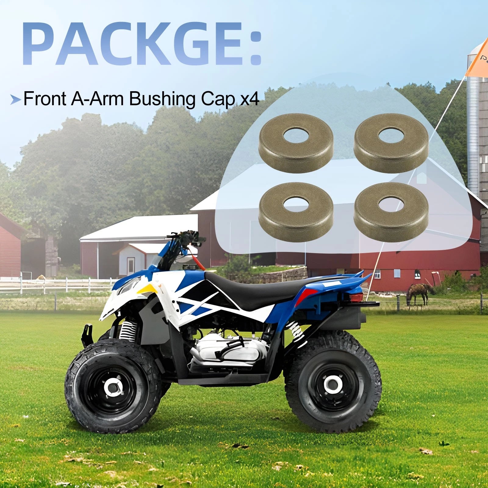 4X Front A-Arm Bushing Cap for Polaris Outlaw 50 2008–2019 / Outlaw 90 2007–2016
