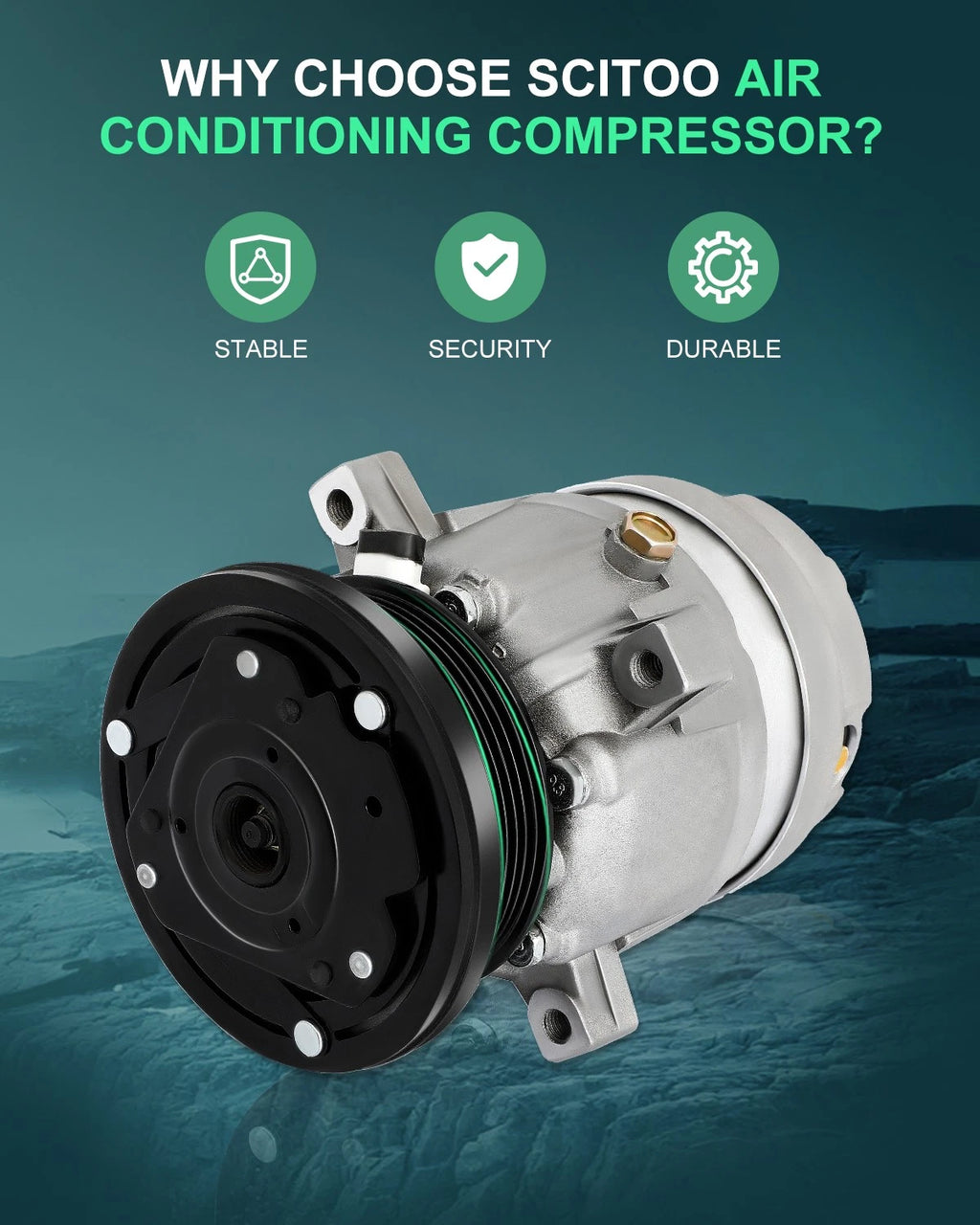 A/C Compressor with Clutch for Chevrolet GMC Oldsmobile 2.2L 3.1L 3.4L (1994–1997)