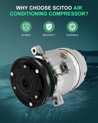 A/C Compressor with Clutch for Chevrolet GMC Oldsmobile 2.2L 3.1L 3.4L (1994–1997)