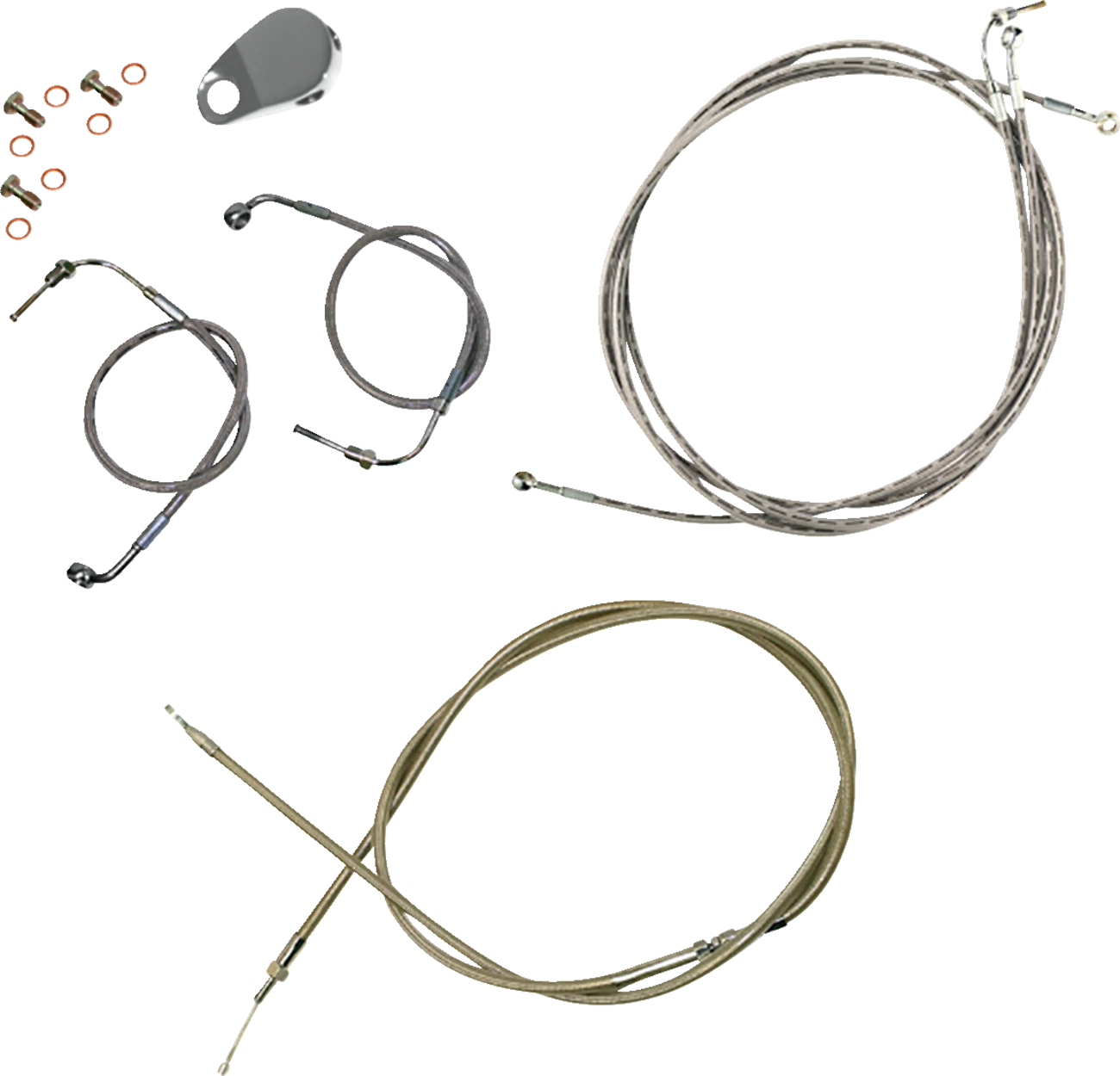 LA Choppers Handlebar Cable/Brake Line Kit for Harley 15"-17" Ape (2014–2023)