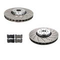 SHW Performance Front Rotors & Hella Low-Met Brake Pads for BMW F10 F90 M5 (2011–2021)