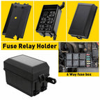 Fuse Box Holder for Auto Car Truck (6 Relay & 6 Fuse Slots)