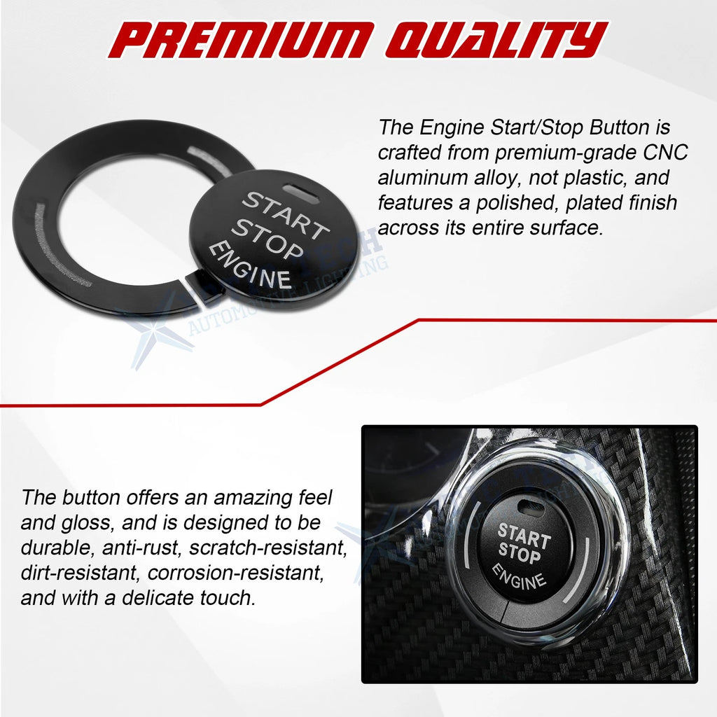 Alloy Engine Start Stop Push Button Cover for Infiniti Q50 QX50 2017-2022