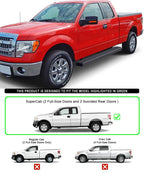 Set of 2 Running Boards for Ford F150 Super Cab (2004–2014) Matte Black