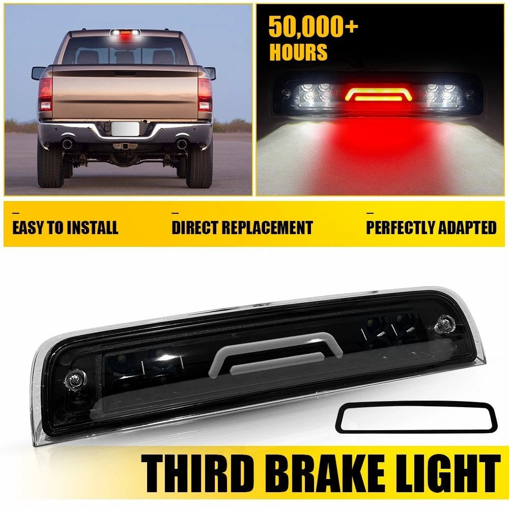 White & Red LED Rear Third Brake Light for Dodge Ram 1500 2500 3500 (2009–2018)