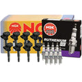 Set of 2 NGK Ignition Coils & 8 Ruthenium HX Spark Plugs for Audi RS4 RS5 (2007–2015)