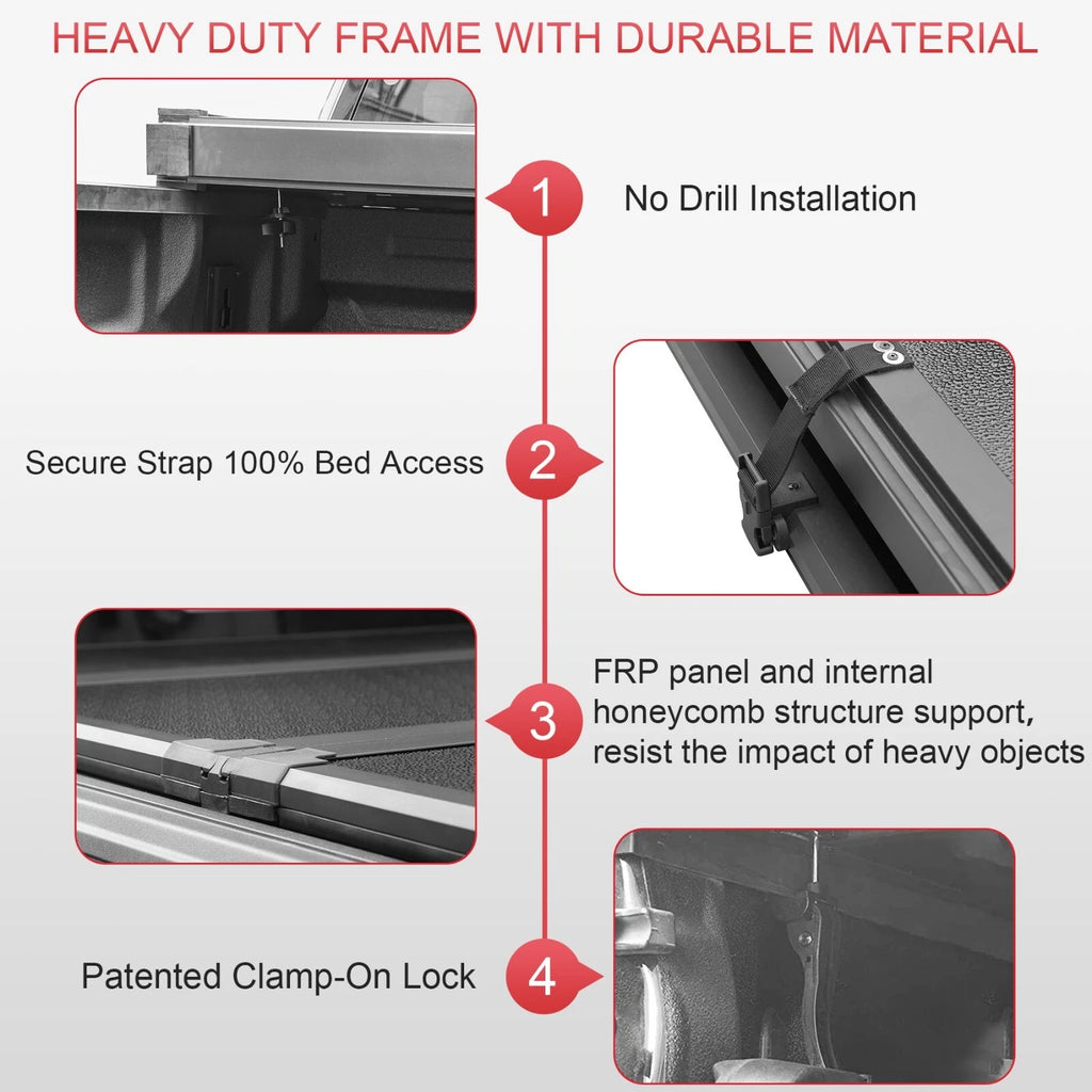 Hard Tri-Fold Tonneau Cover for Jeep Gladiator JT (2020–2023) 5FT