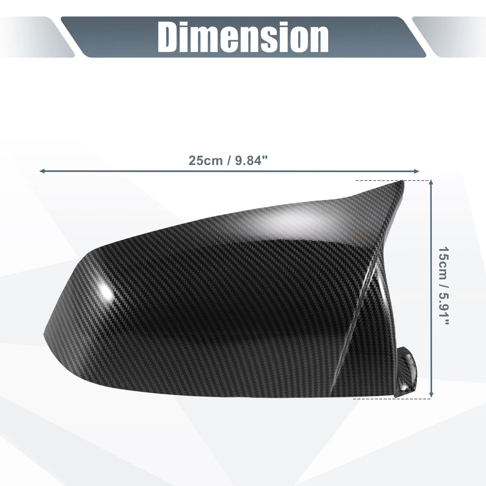 Pair Rearview Mirror Cover Cap Black Carbon Fiber for BMW 5 6 7 Series (F01 F02)