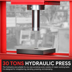 Air Hydraulic H-Frame Garage Floor Shop Press Stand w/ Plates (30 Ton)