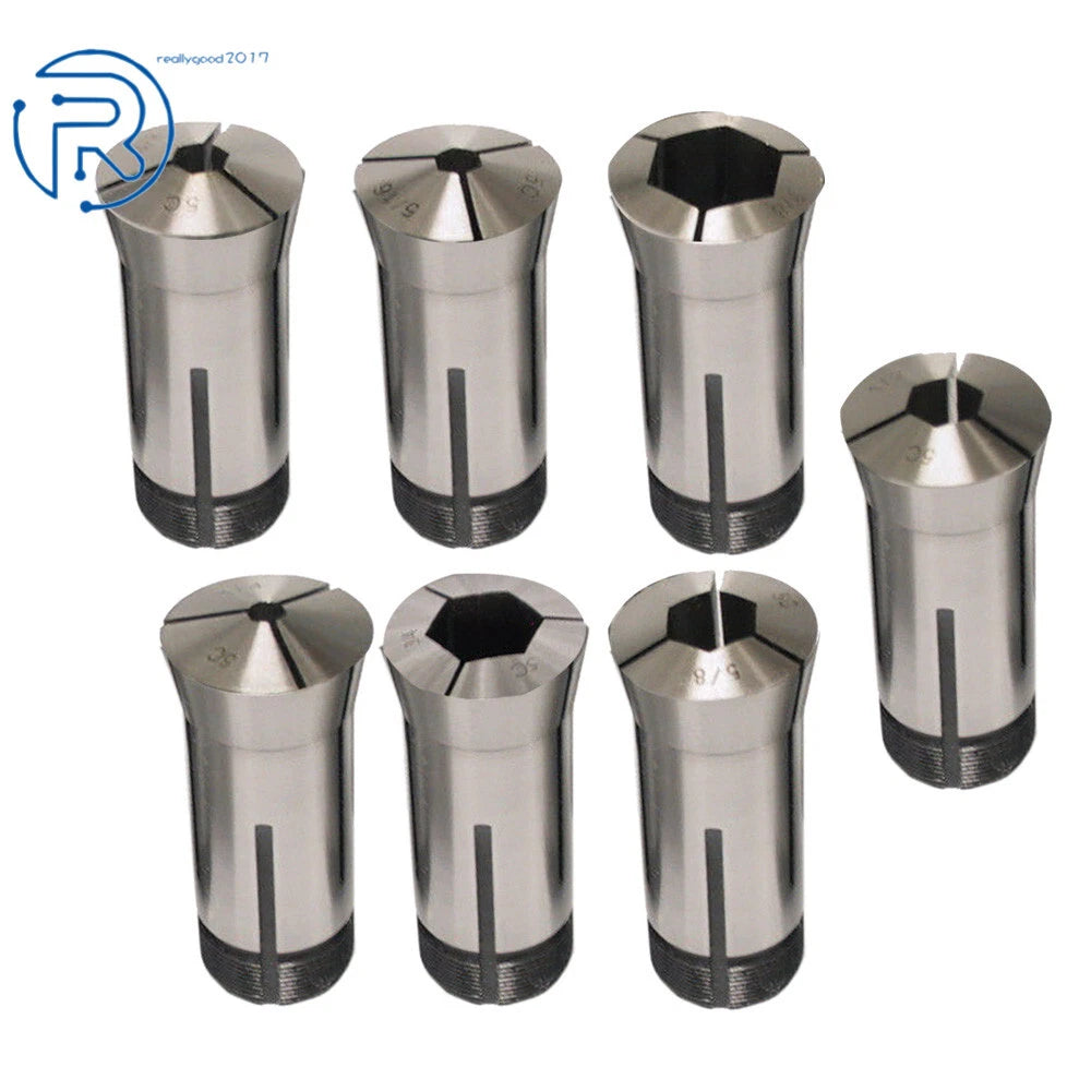 Set of 7 Hex Collets for Automotive Applications (1/4" to 7/8")