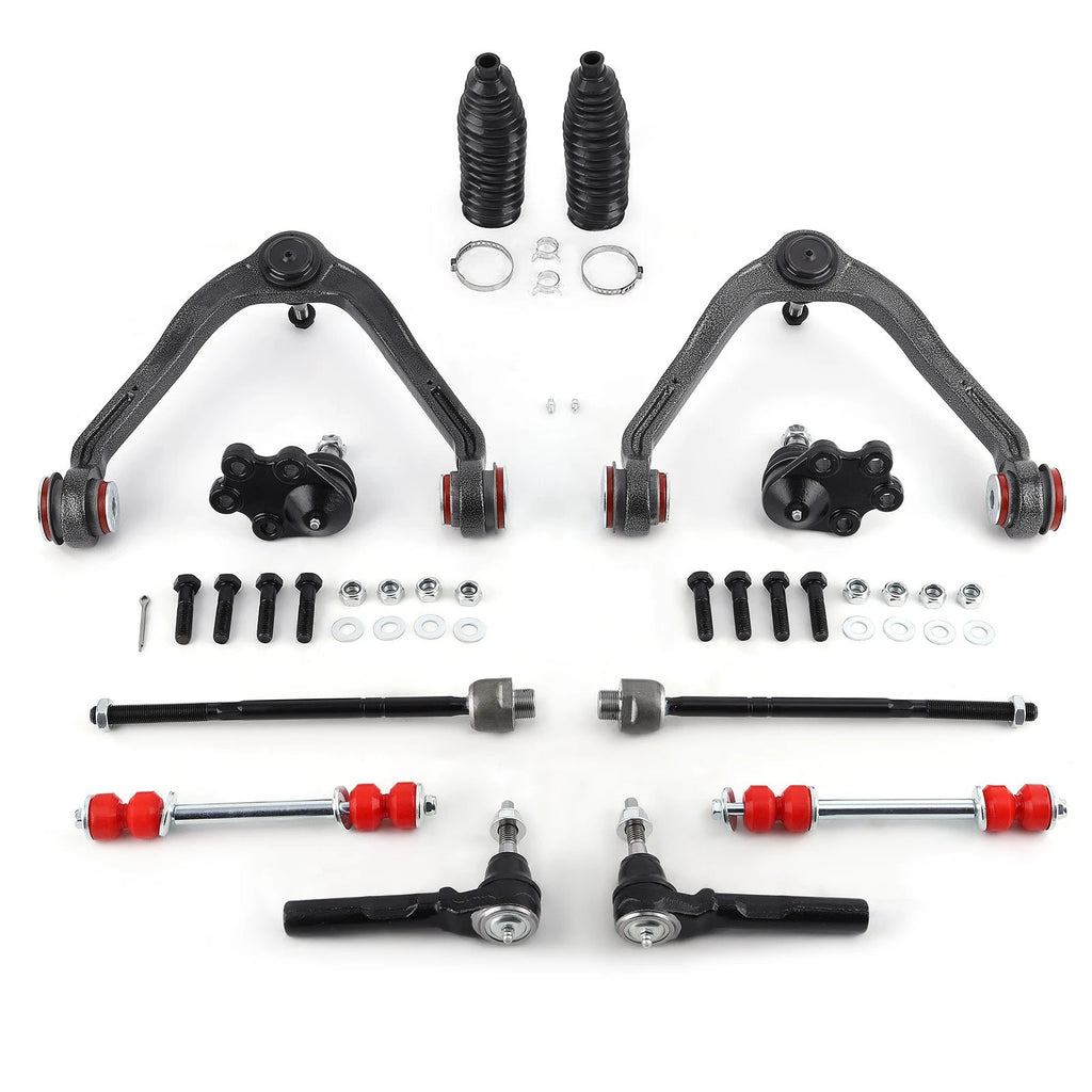 12x Front Control Arms Sway Bars Tie Rods Kit For 1999-2006 Silverado 1500 4.8L