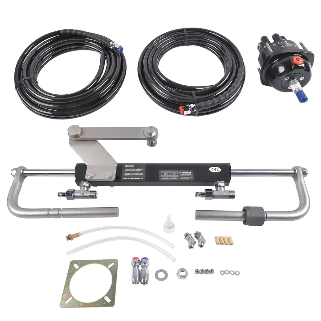 Hydraulic Steering Kit for 90 HP with Two-Way Locking Valve & 2x24FT Hoses