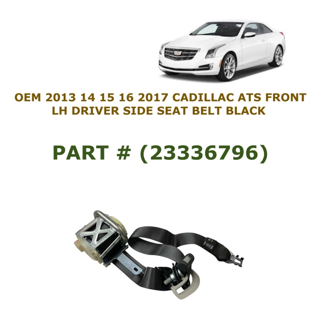 Left Side Seat Belt for Cadillac ATS (2013–2017) 23336796, Black