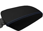 Console Lid Armrest Cover for Ford Focus (2012–2018) - Black Blue Stitch