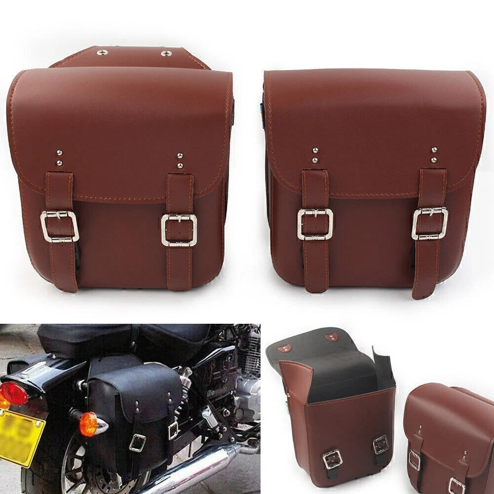 Leather Side Saddle Bags for Harley Sportster XL883/1200 (2pcs)