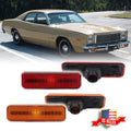 Set of 4 Amber Front + Red Lens Rear Side Marker Lights for Dodge Charger (1972–1974, 1984–1987)