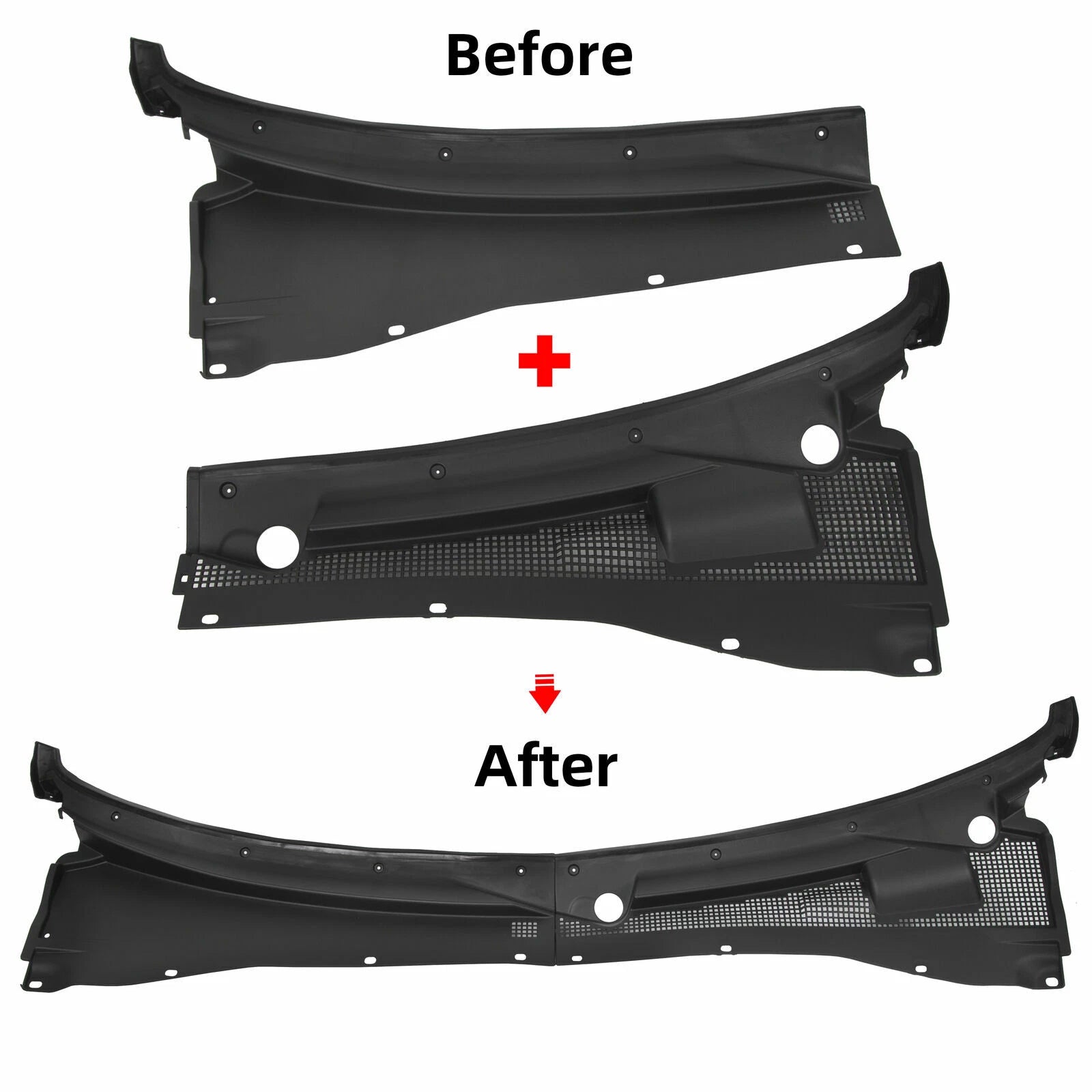 Set of 2 Windshield Wiper Cowl Grilles for Ford Escape Mercury Mariner (2001-2012)