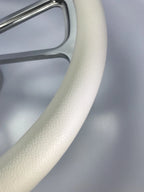 Polished Billet Steering Wheel White Wrap for Jeep Wrangler JL (2018–2024)