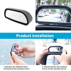 Pair Side Blind Spot Mirrors for Jeep Wrangler (2011–2023)