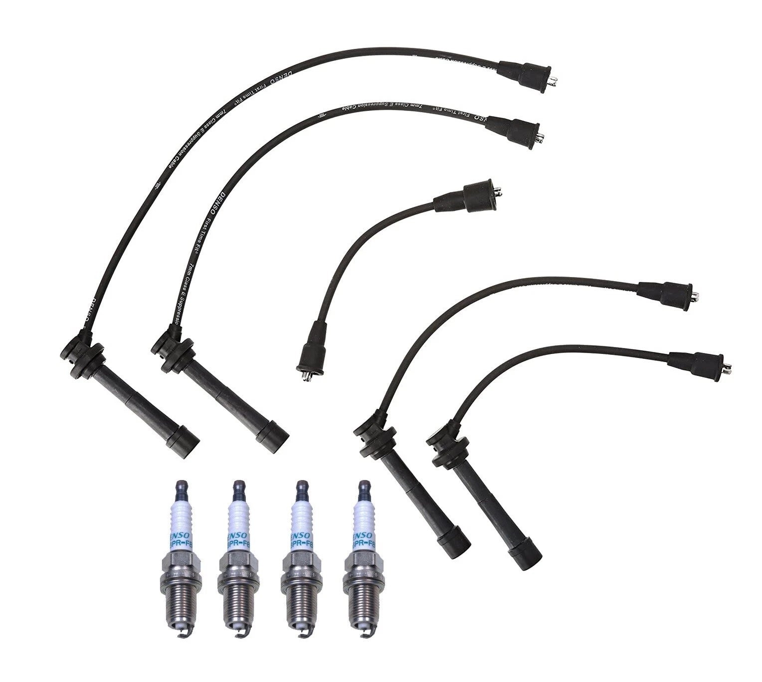 Denso 7mm Wire Set & 4 Iridium Spark Plugs for Geo Chevy L4